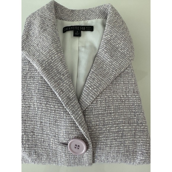Lafayette 148 New York Jackets & Blazers - Lafayette 148 New York Tweed Blazer Jacket Lavender White Size 2 Tailored